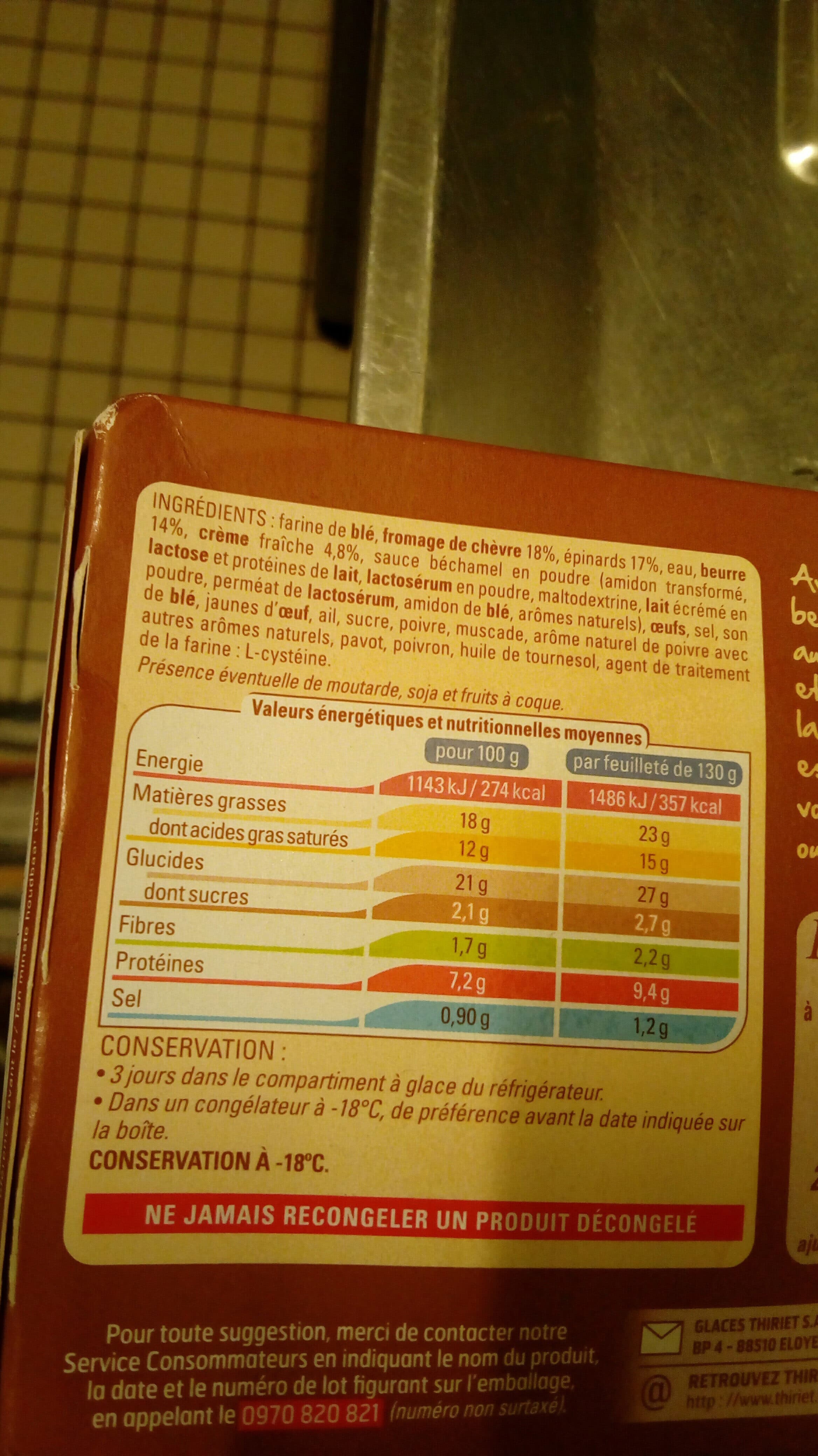 Thiriet Feuilletés Chèvre Épinards packshot