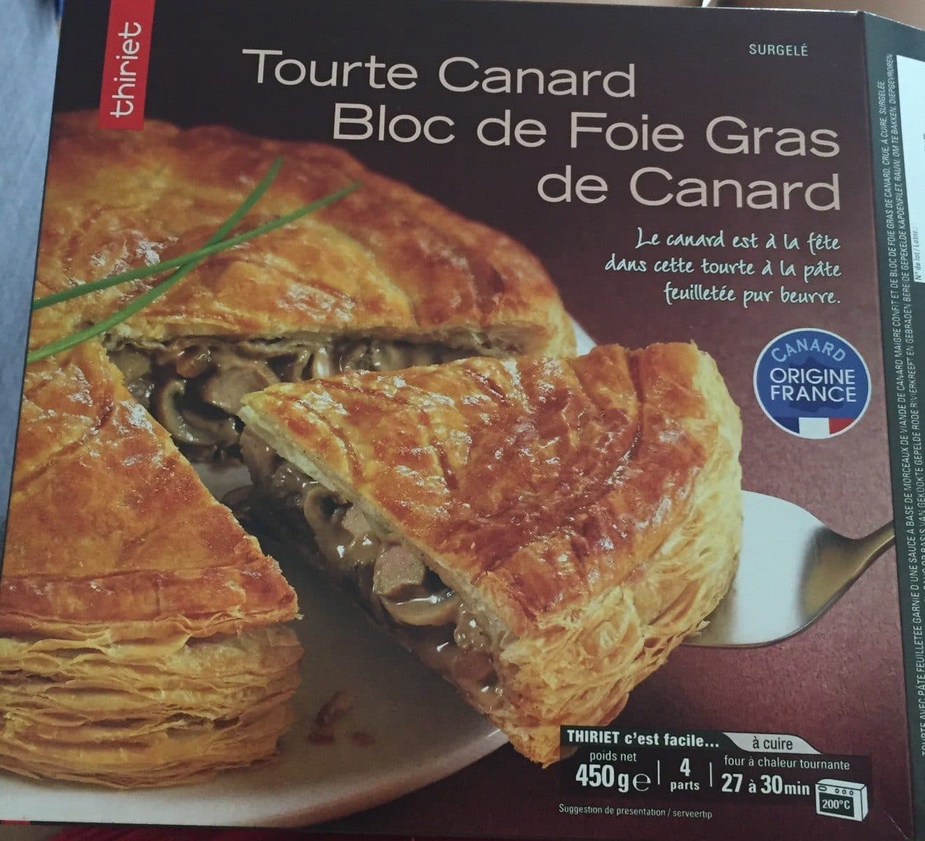 Thiriet Tourte Canard, Bloc de Foie Gras de Canard packshot