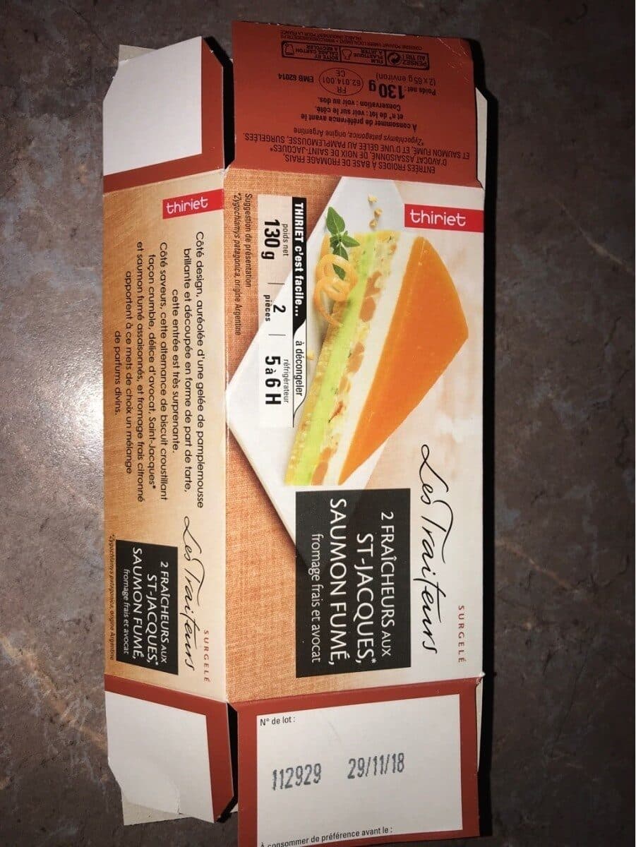 Thiriet Fraîcheurs avec St Jacques, Saumon Fumé, fromage frais et avocat packshot