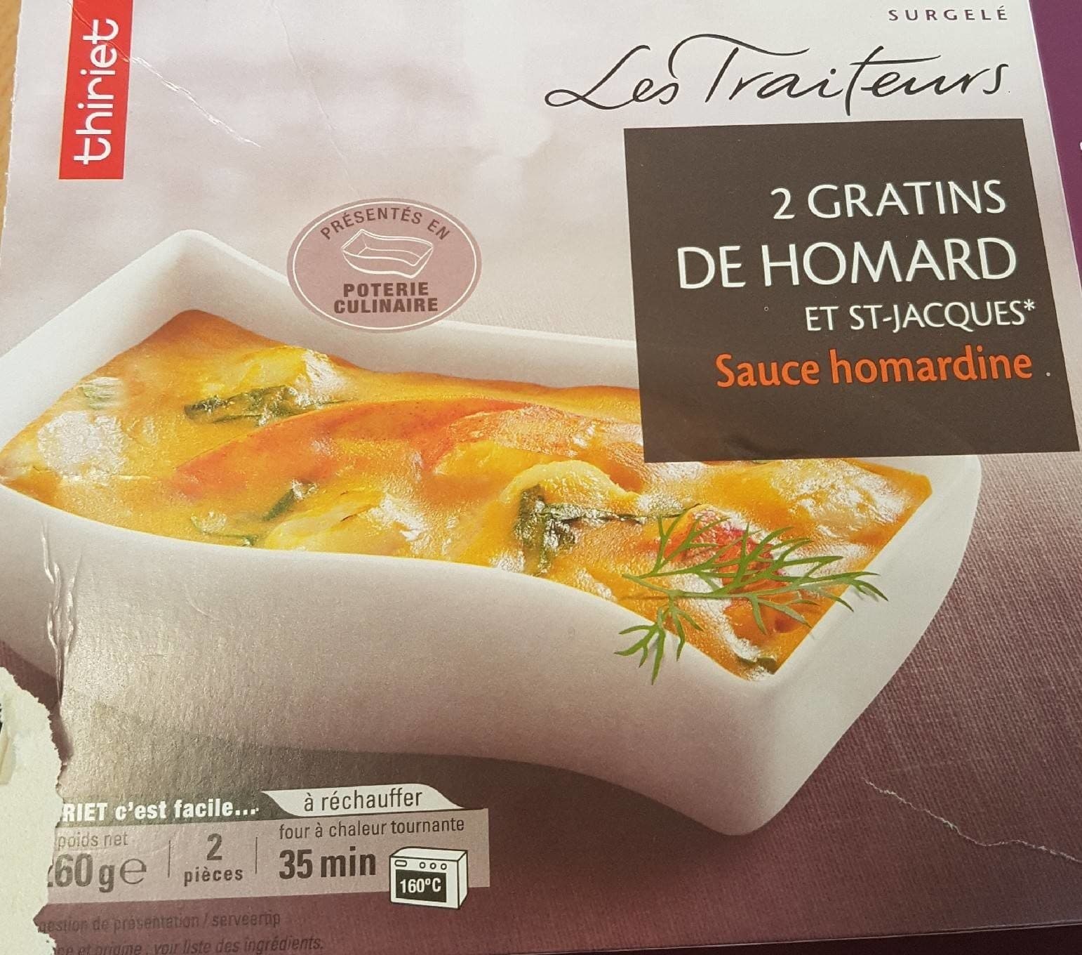 Thiriet 2 gratins fruit de mer homard et saint Jacques packshot