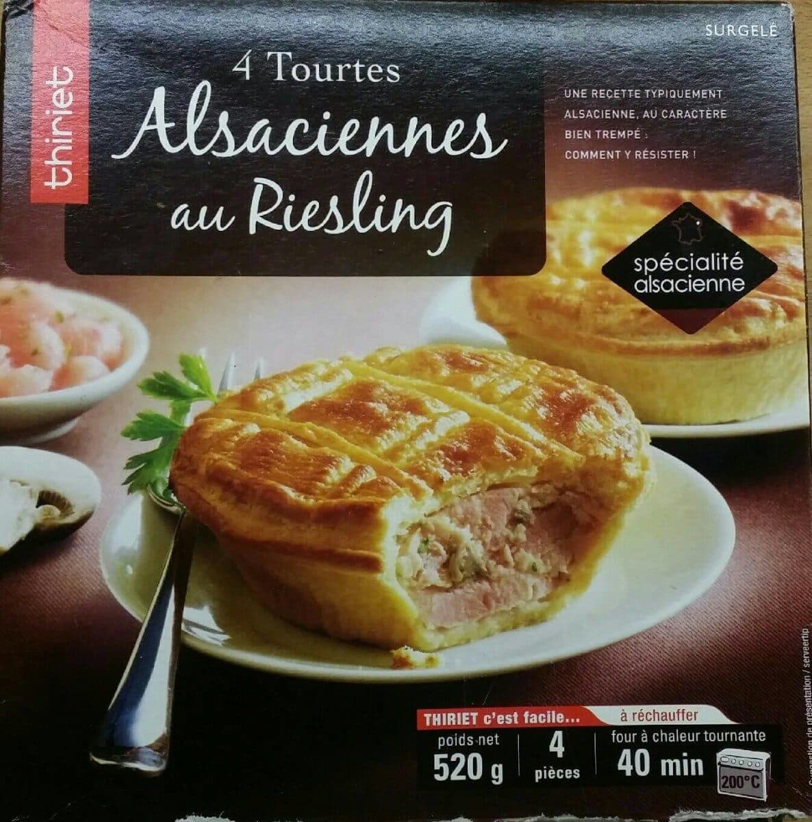 Thiriet 4 tourtes alsaciennes au Riesling packshot