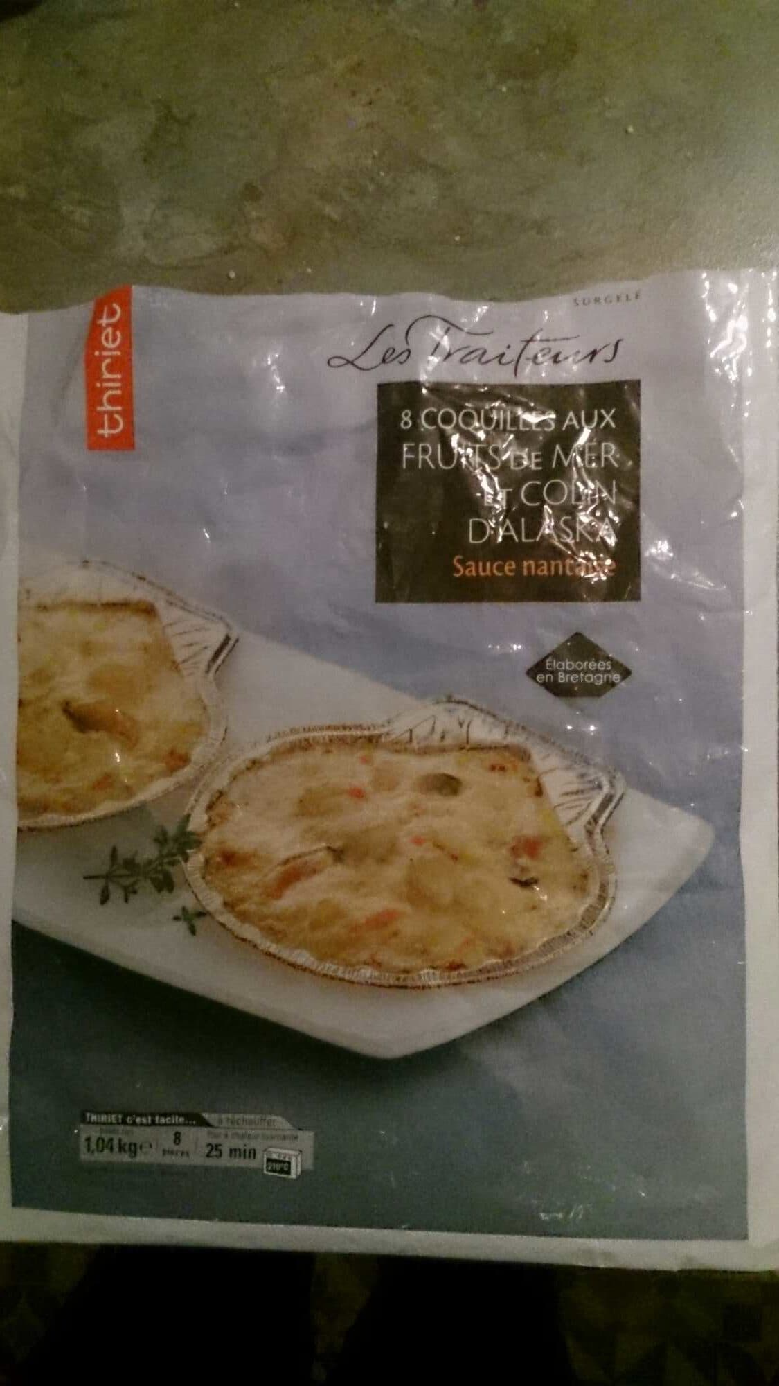 Thiriet 8 coquilles aux fruits de mer et Colin d'Alaska sauce nantaise packshot