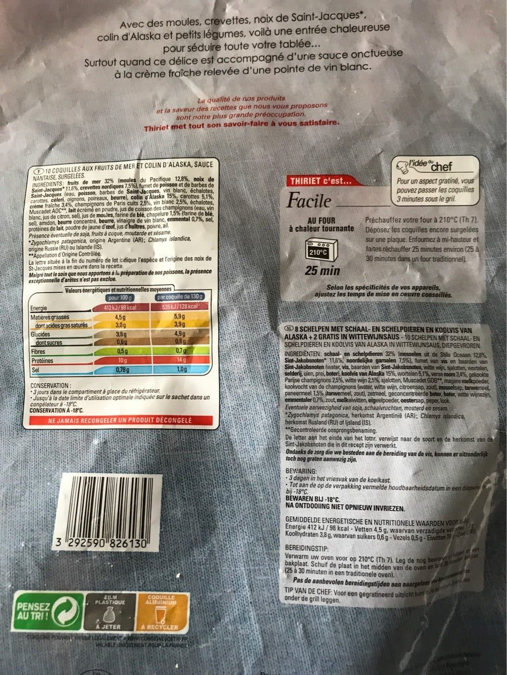 Thiriet Coquille de Fruits de Mer et Colin packshot