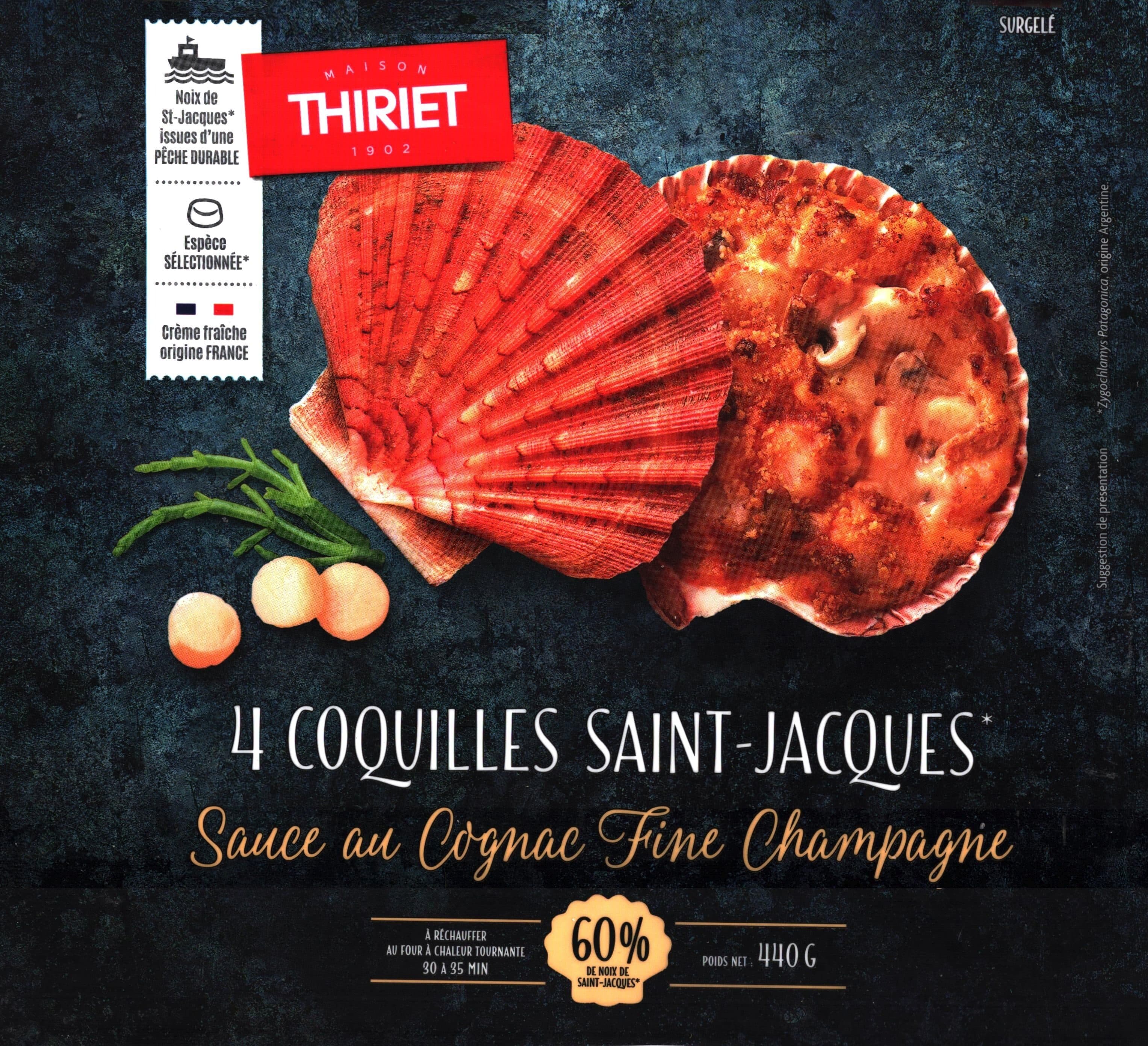 THIRIET 4 Coquilles Saint-Jacques* Sauce au Cognac Fine Champagne packshot