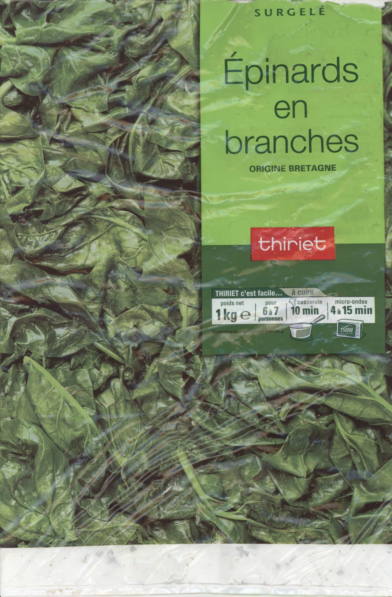 Thiriet Épinards en branches packshot