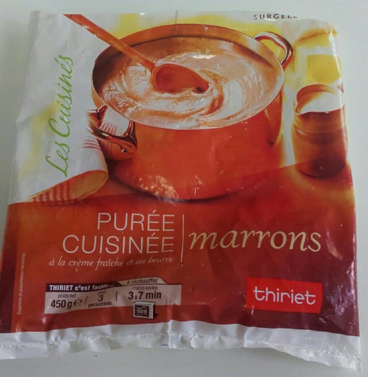 Thiriet Purée cuisinée marrons packshot