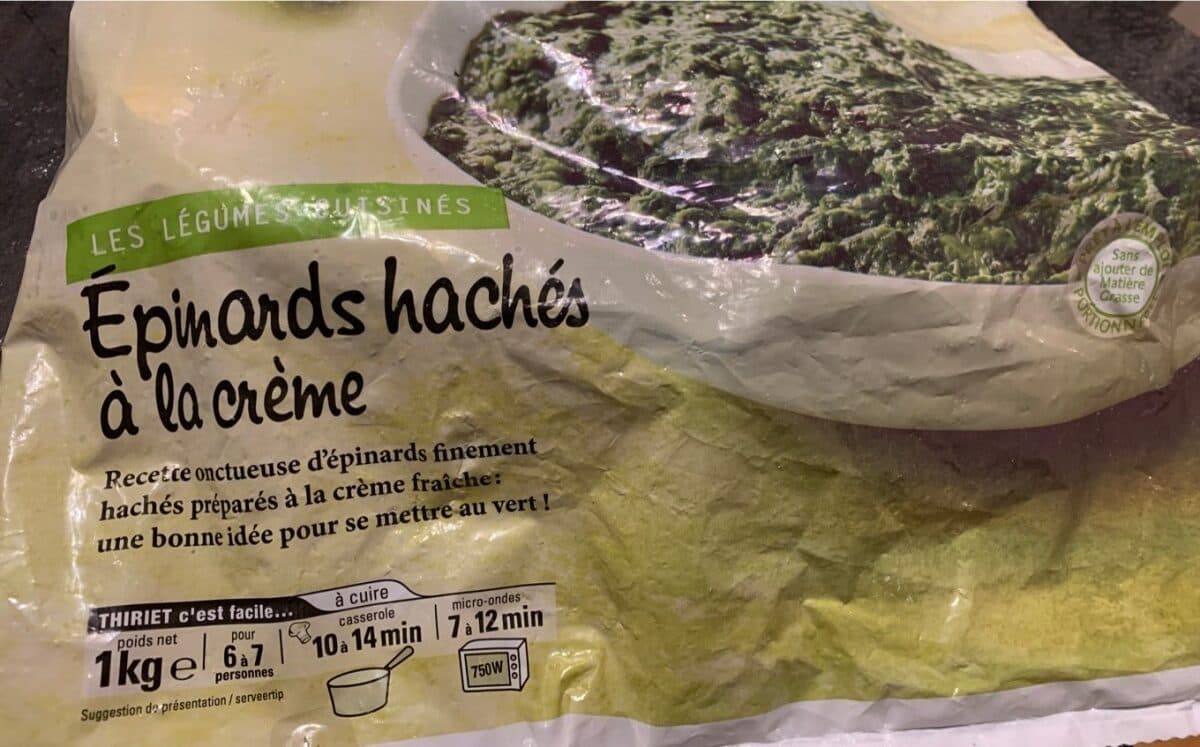 Thiriet Epinards haché a la creme packshot