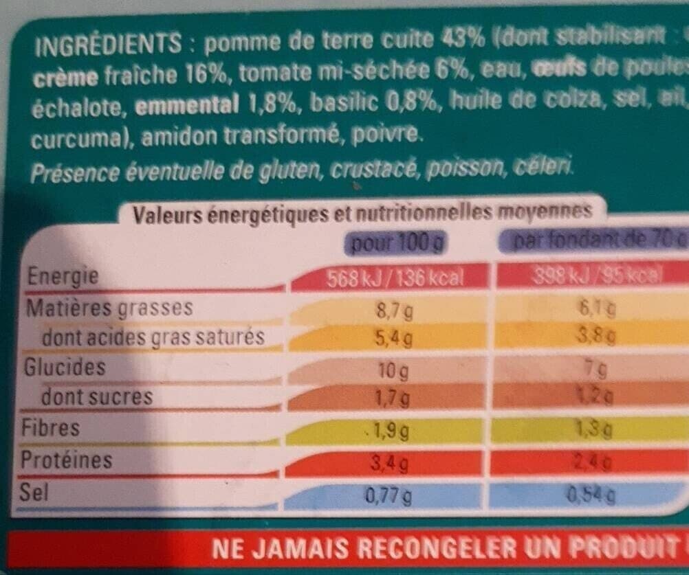 Thiriet 4 fondants de pomme de terre, tomates mi-sechees et purée de fèves packshot