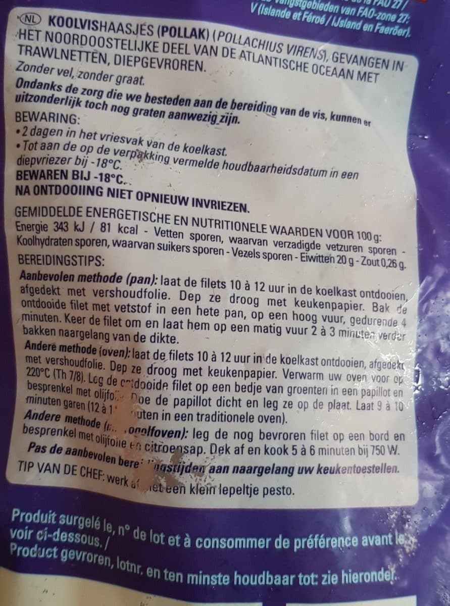 Thiriet Coeurs de filet de colin lieu packshot