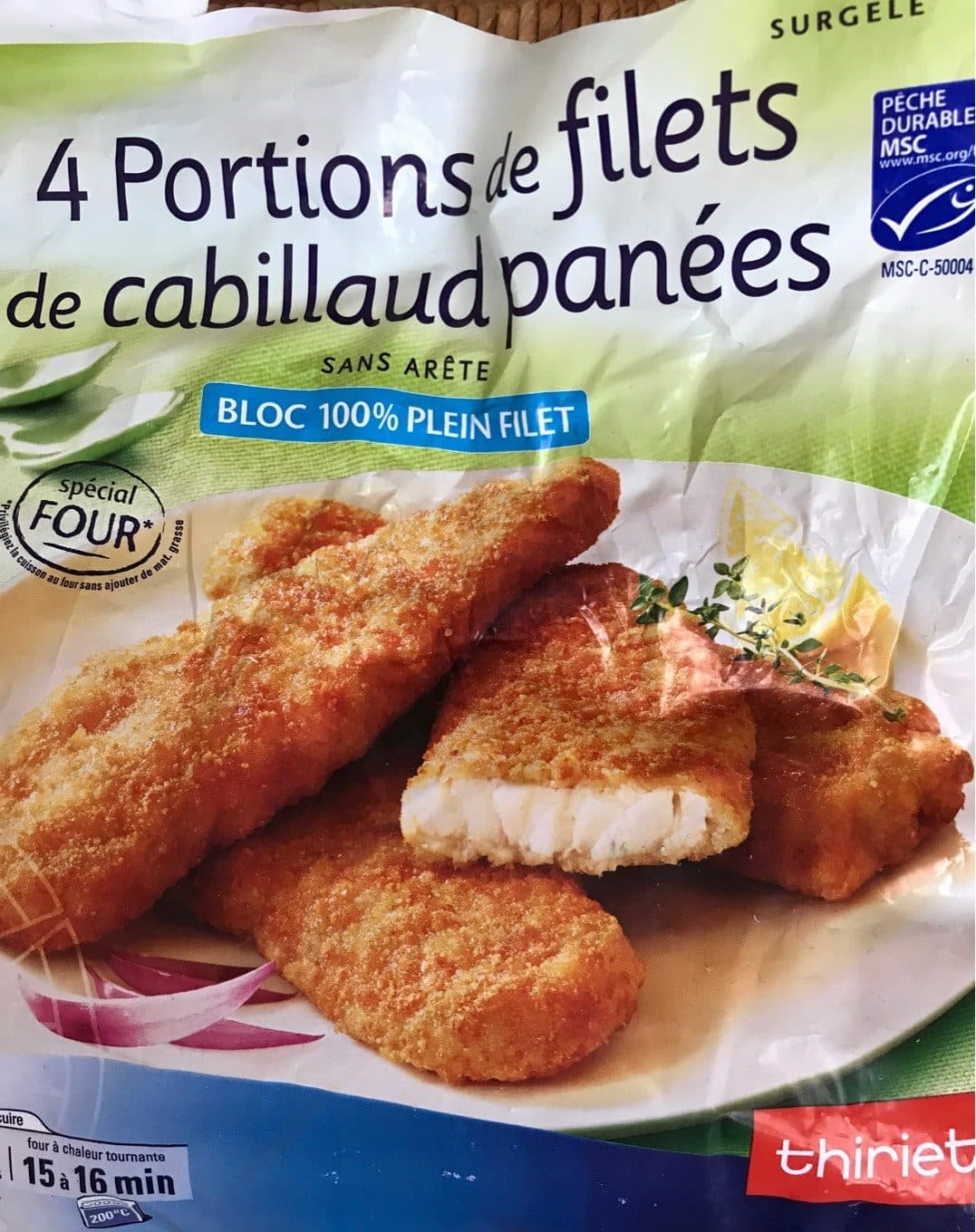 Thiriet Filets de cabillaud panés packshot