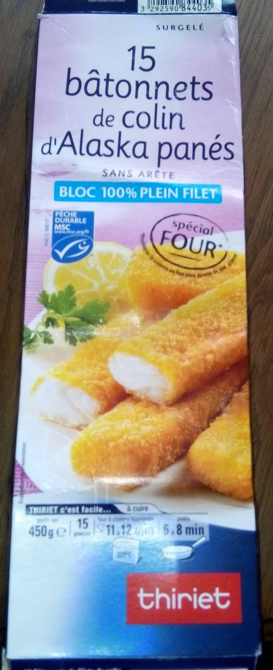 Thiriet Bâtonnets de colin d'Alaska panés packshot