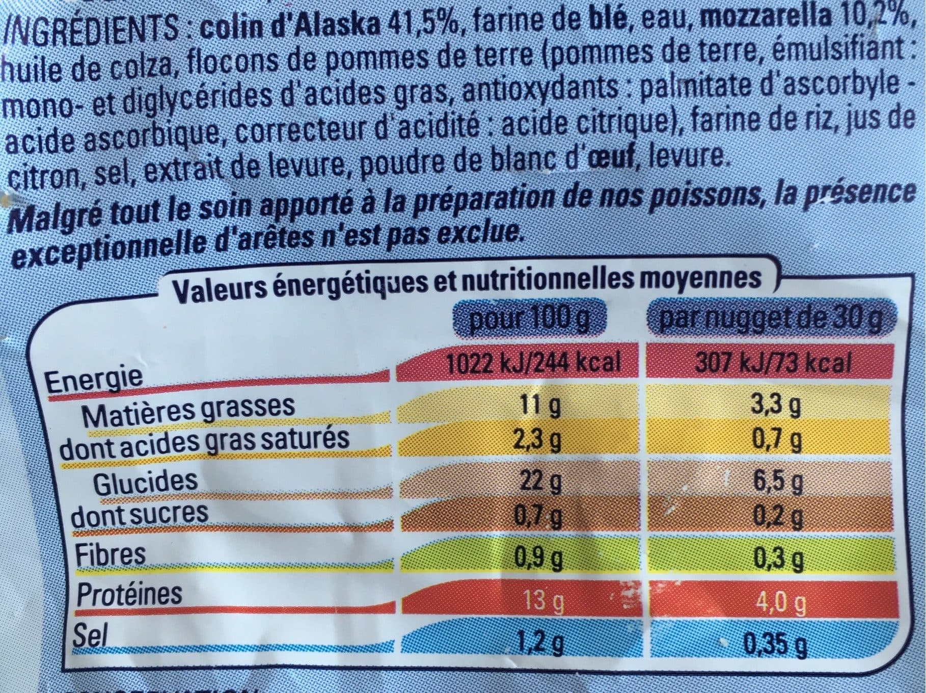 Thiriet Nuggets de colin d'Alaska et Mozzarella packshot