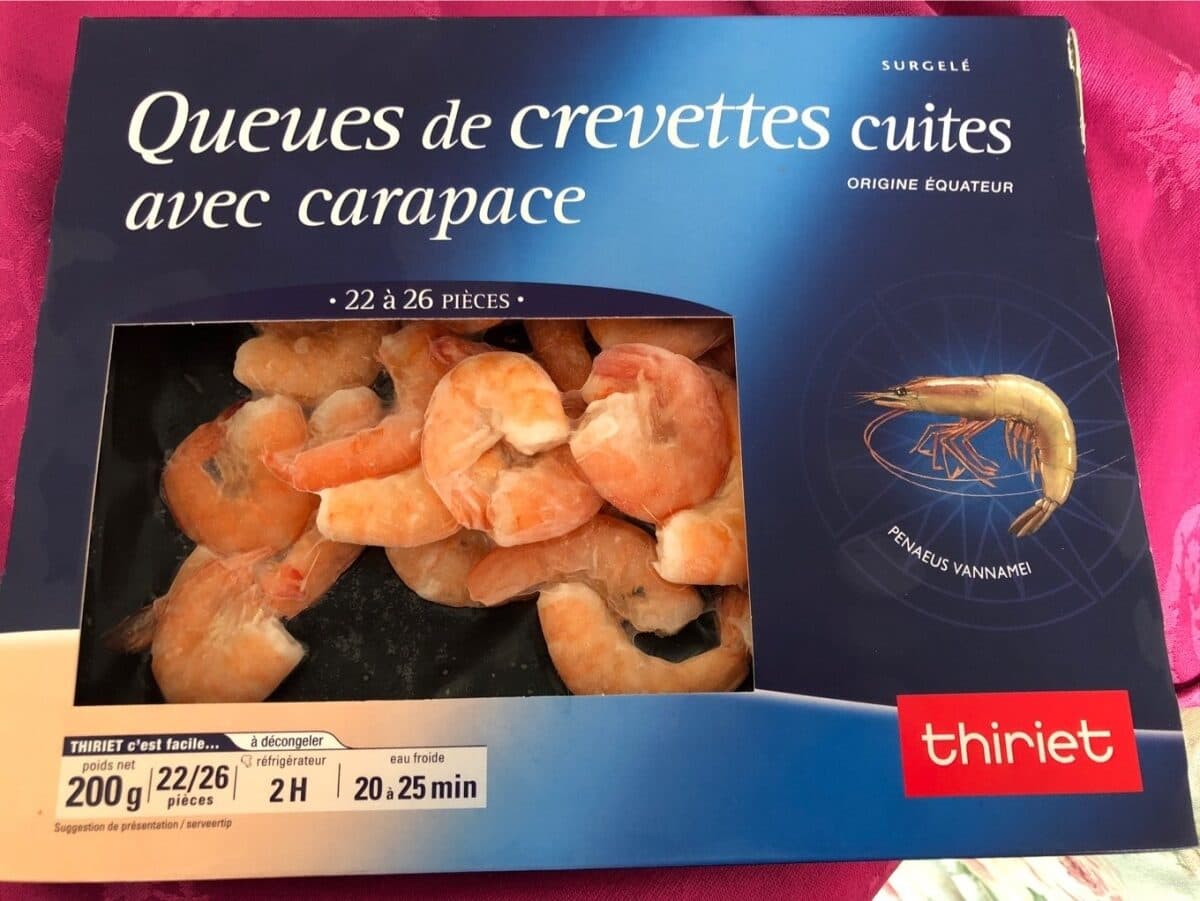Thiriet Queues de crevettes cuites avec carapace packshot