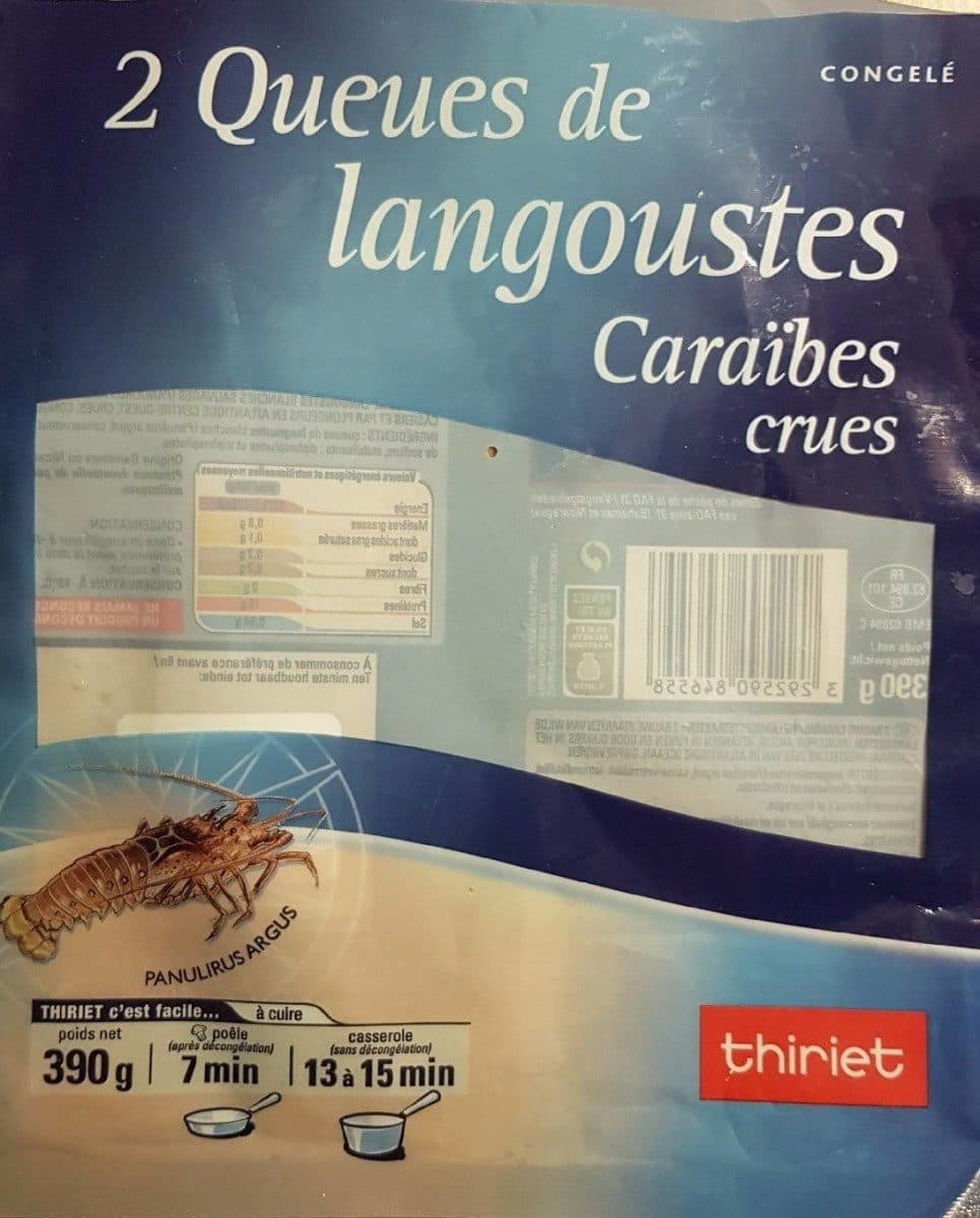 Thiriet 2 queues de langoustes Caraïbes crues packshot