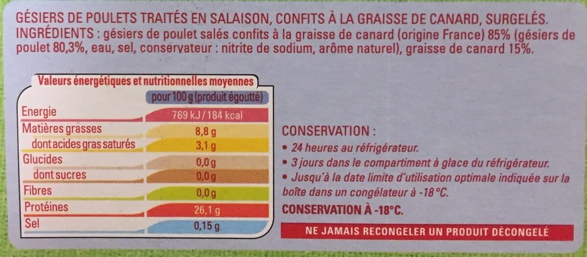 Thiriet Gésiers de Poulet Confits packshot