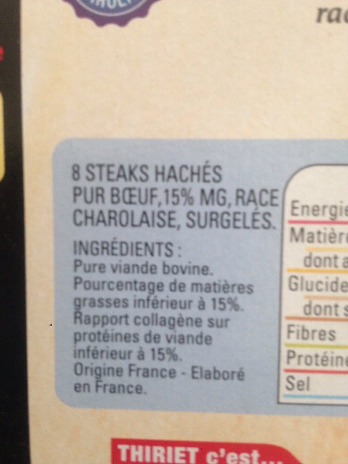 Thiriet Steak Haché Pur Boeuf Façon Bouchère packshot