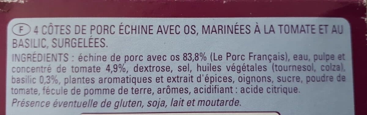 Thiriet 4 côtes de porc échine marinées packshot
