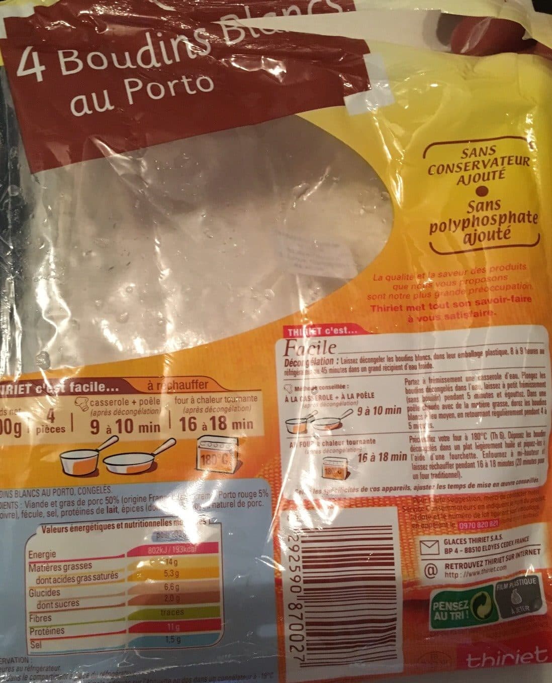 Thiriet 4 Boudins Blancs au Porto packshot
