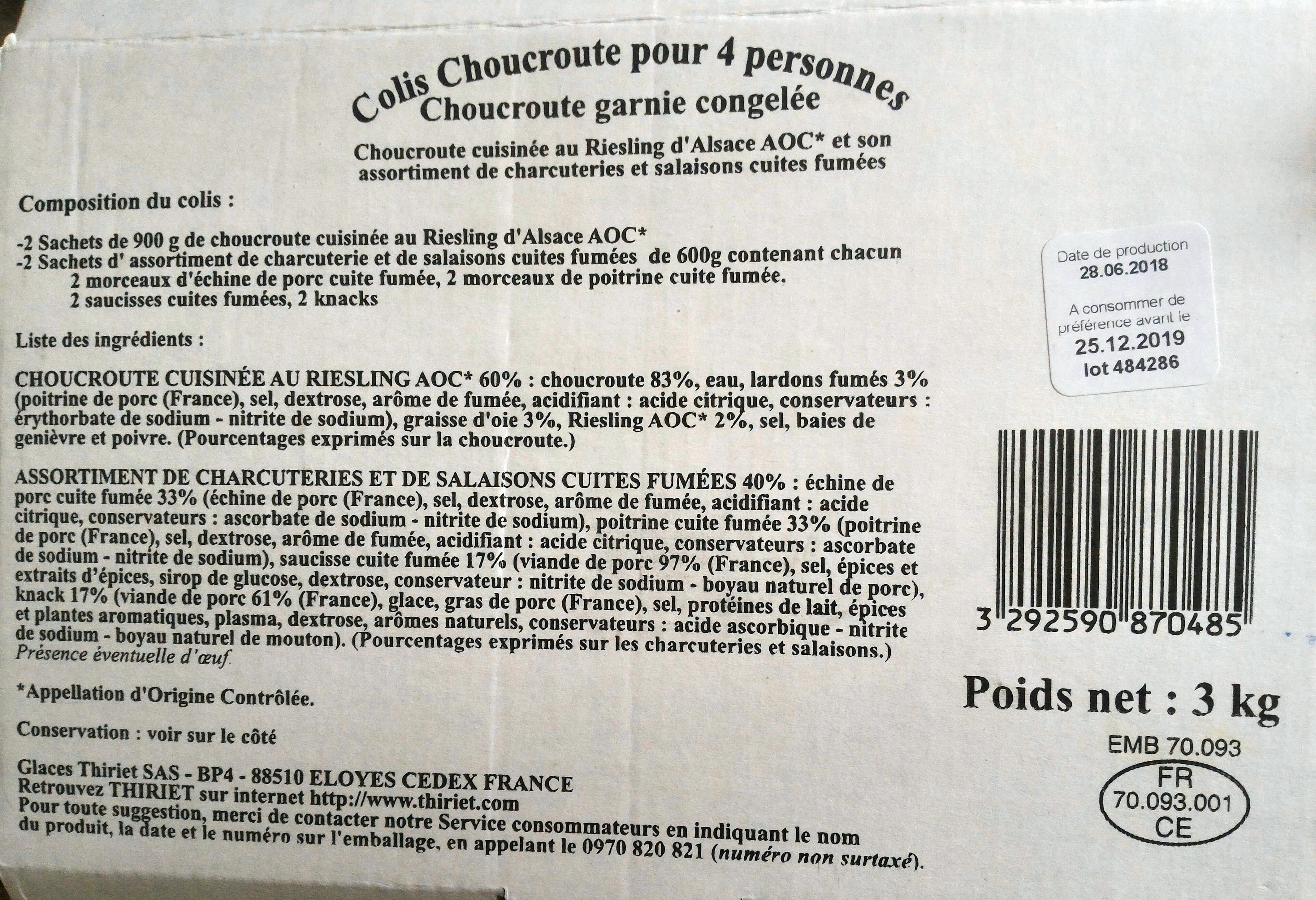 Thiriet Colis Choucroute pour 4 personnes packshot