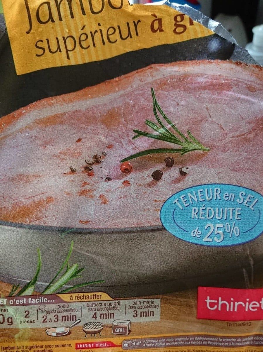 Thiriet Jambon cuit supérieur à griller packshot