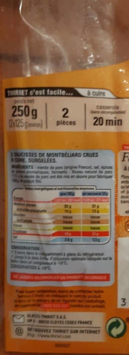 Thiriet Saucisses de montbéliard packshot