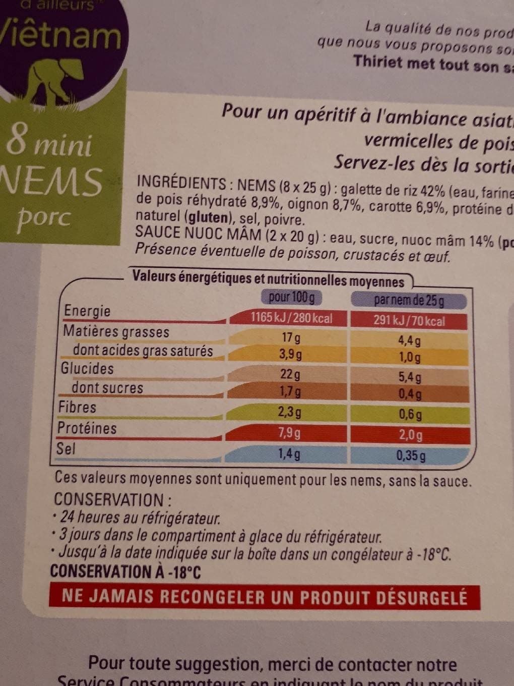 Thiriet Nems porc packshot