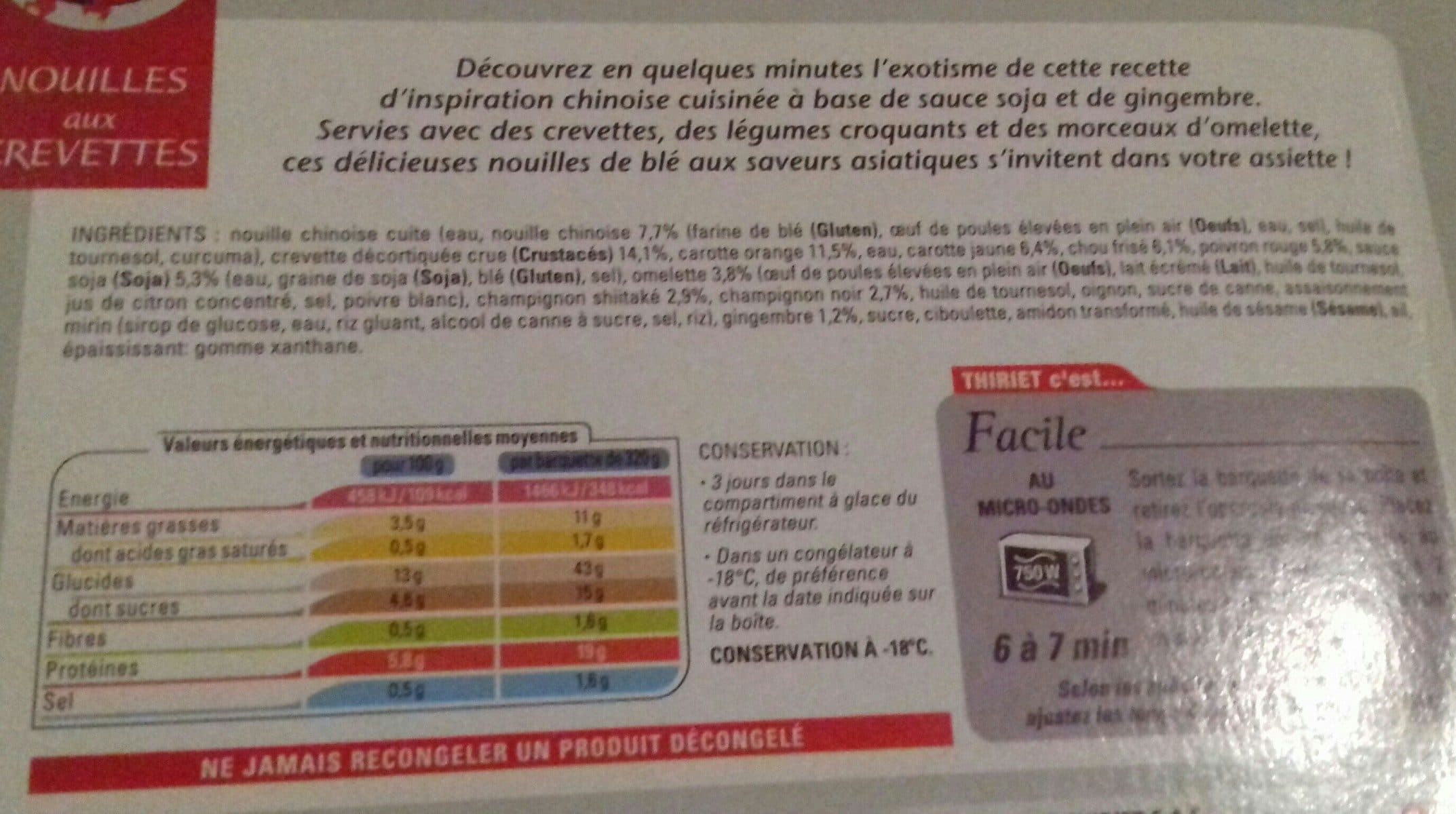 Thiriet Nouilles aux crevettes et légumes packshot
