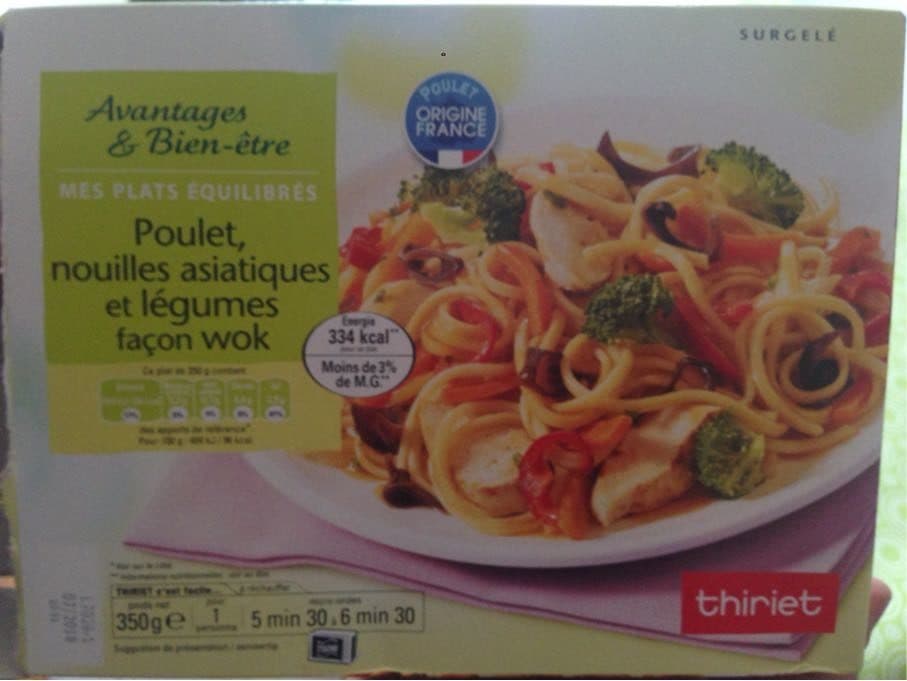 Thiriet Poulet, Nouilles Asiatiques Et Legumes Façon Wok packshot
