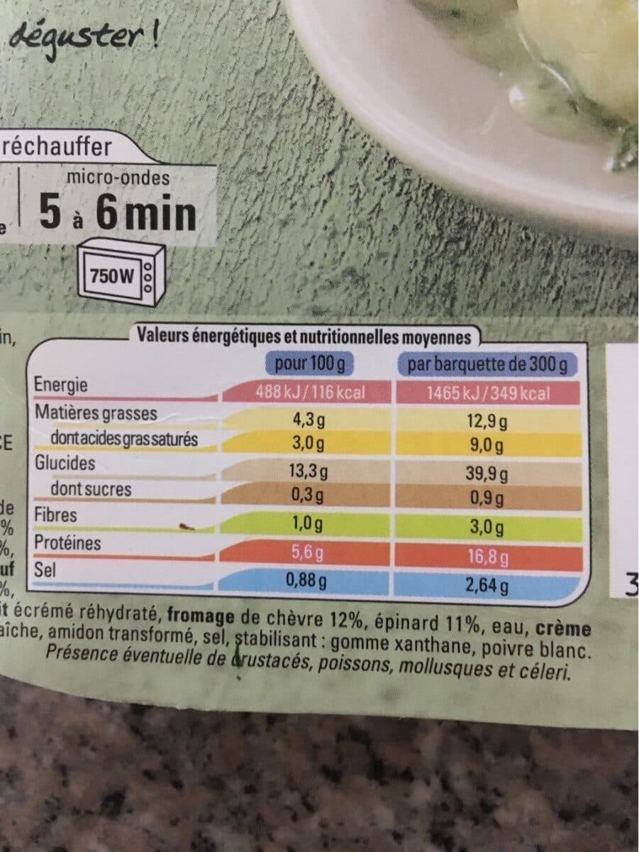 Thiriet Gnocchi et Épinards Sauce au Chèvre packshot