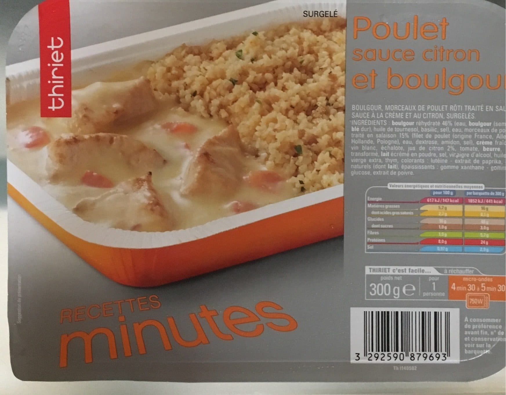 Thiriet Poulet Sauce Citron et Boulgour packshot