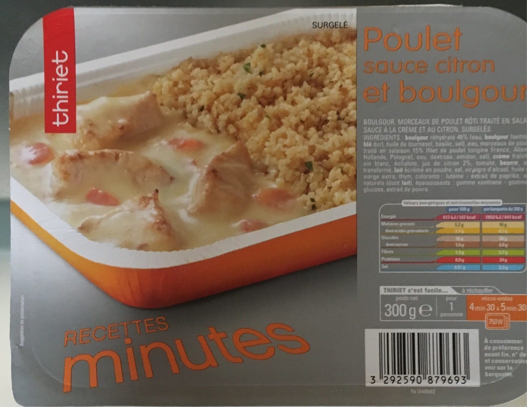 Thiriet Poulet Sauce Citron et Boulgour packshot