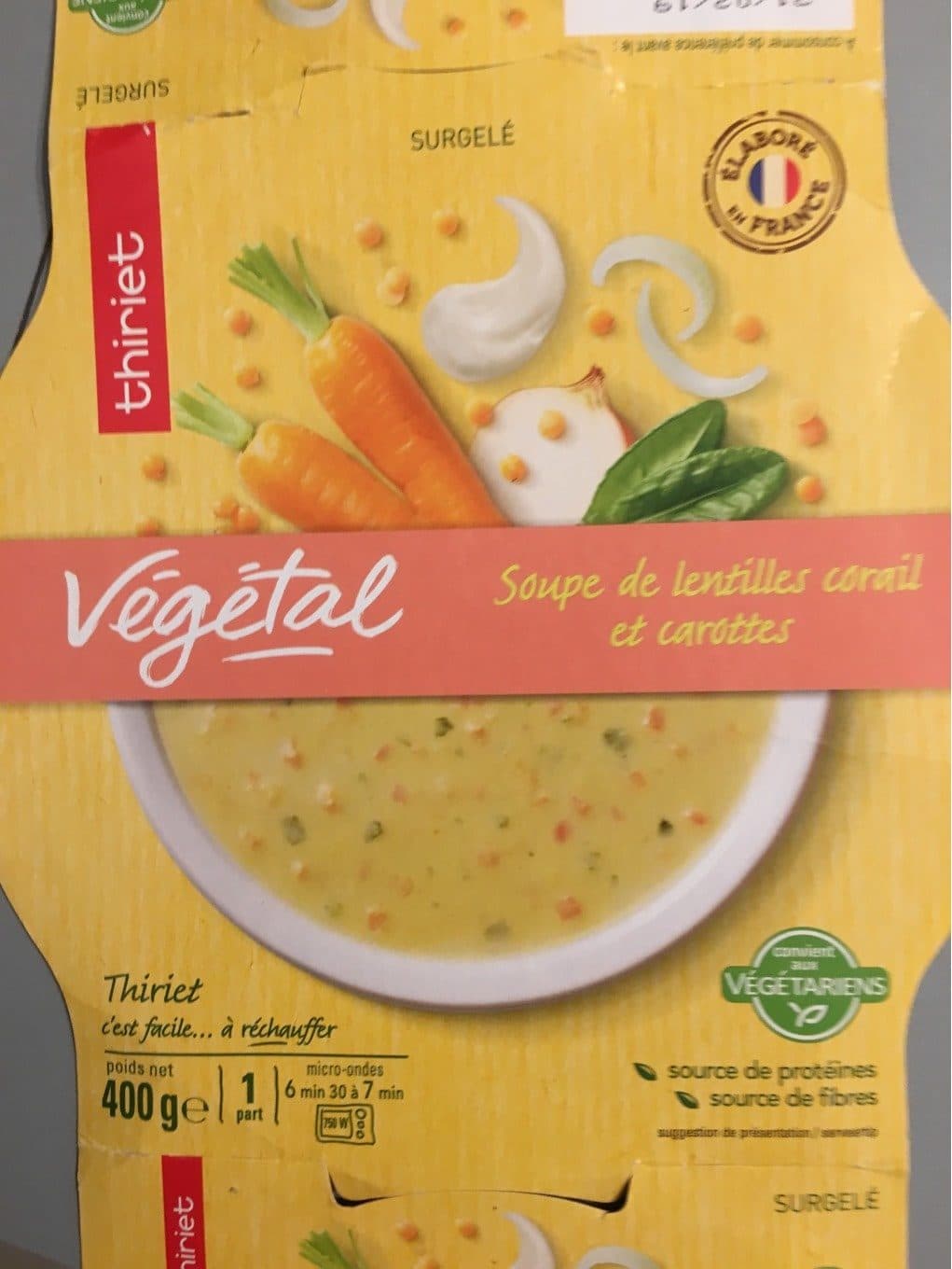 Thiriet Soupe de lentilles corail et carottes packshot