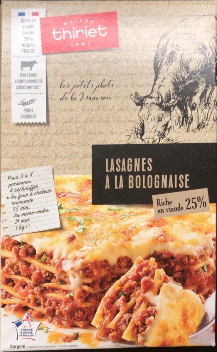 Thiriet Lasagnes à la bolognaise packshot