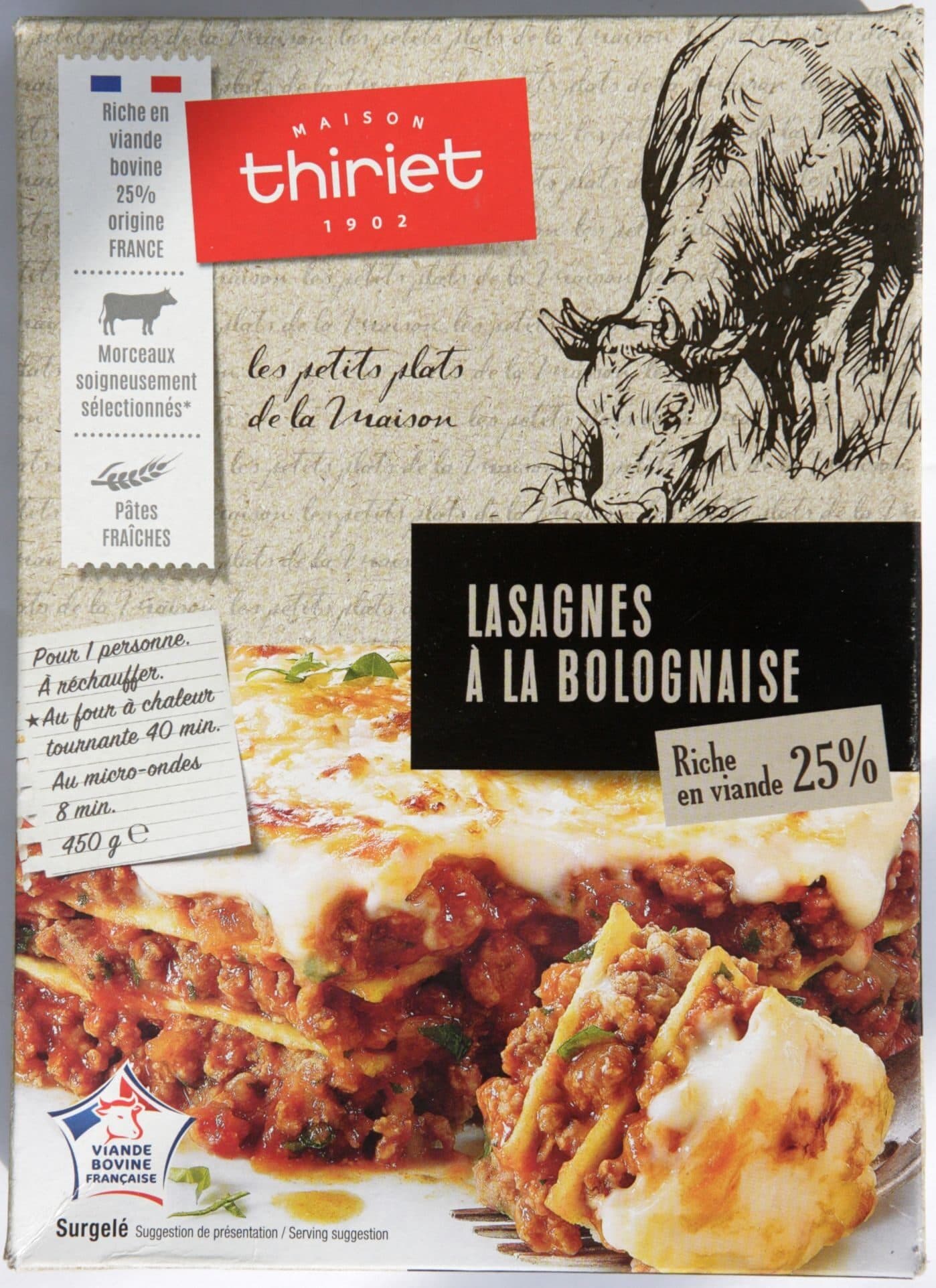 Thiriet Lasagnes à la bolognaise packshot