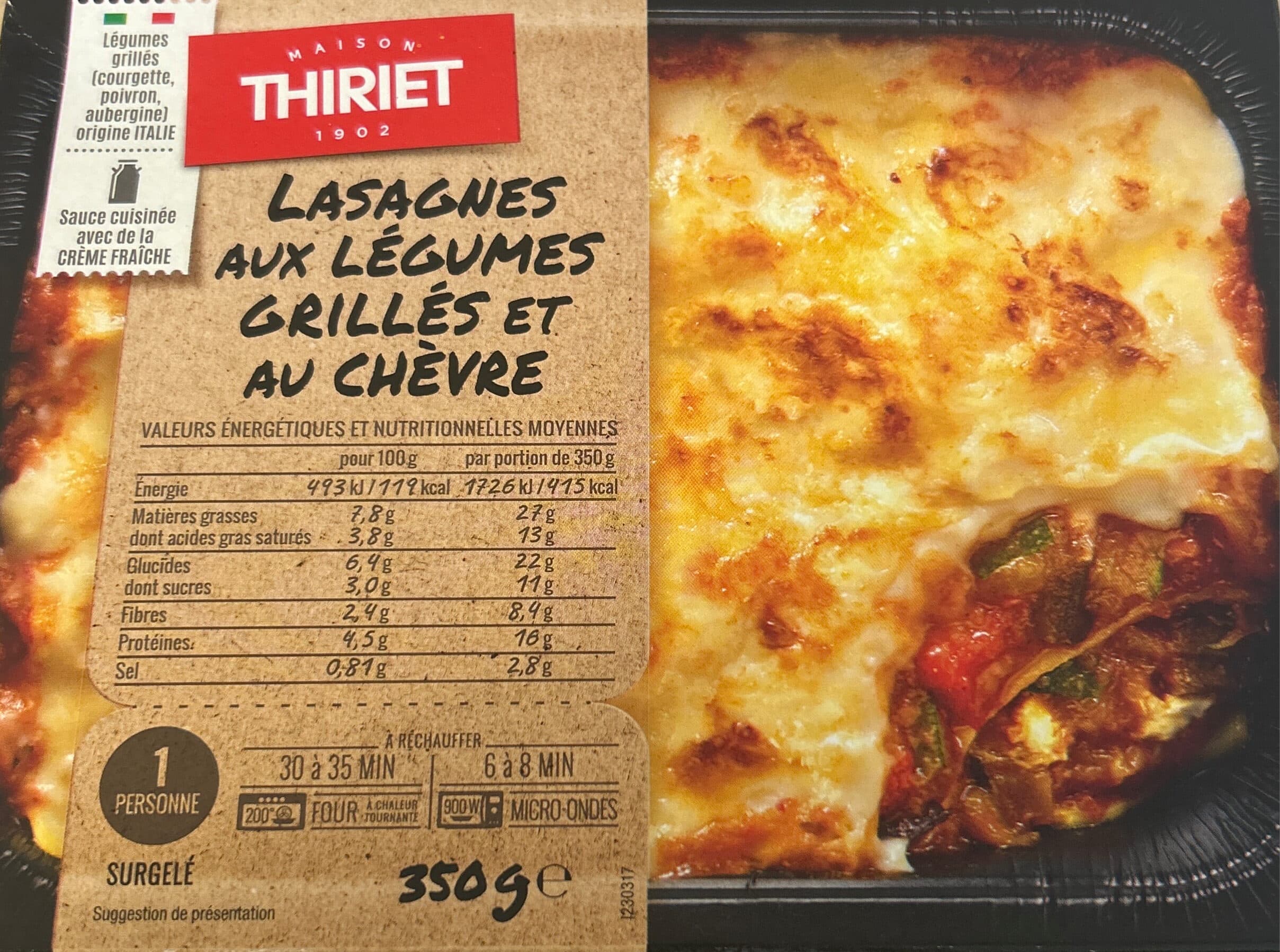 Thiriet Lasagnes aux Légumes Grillés et Chèvre packshot