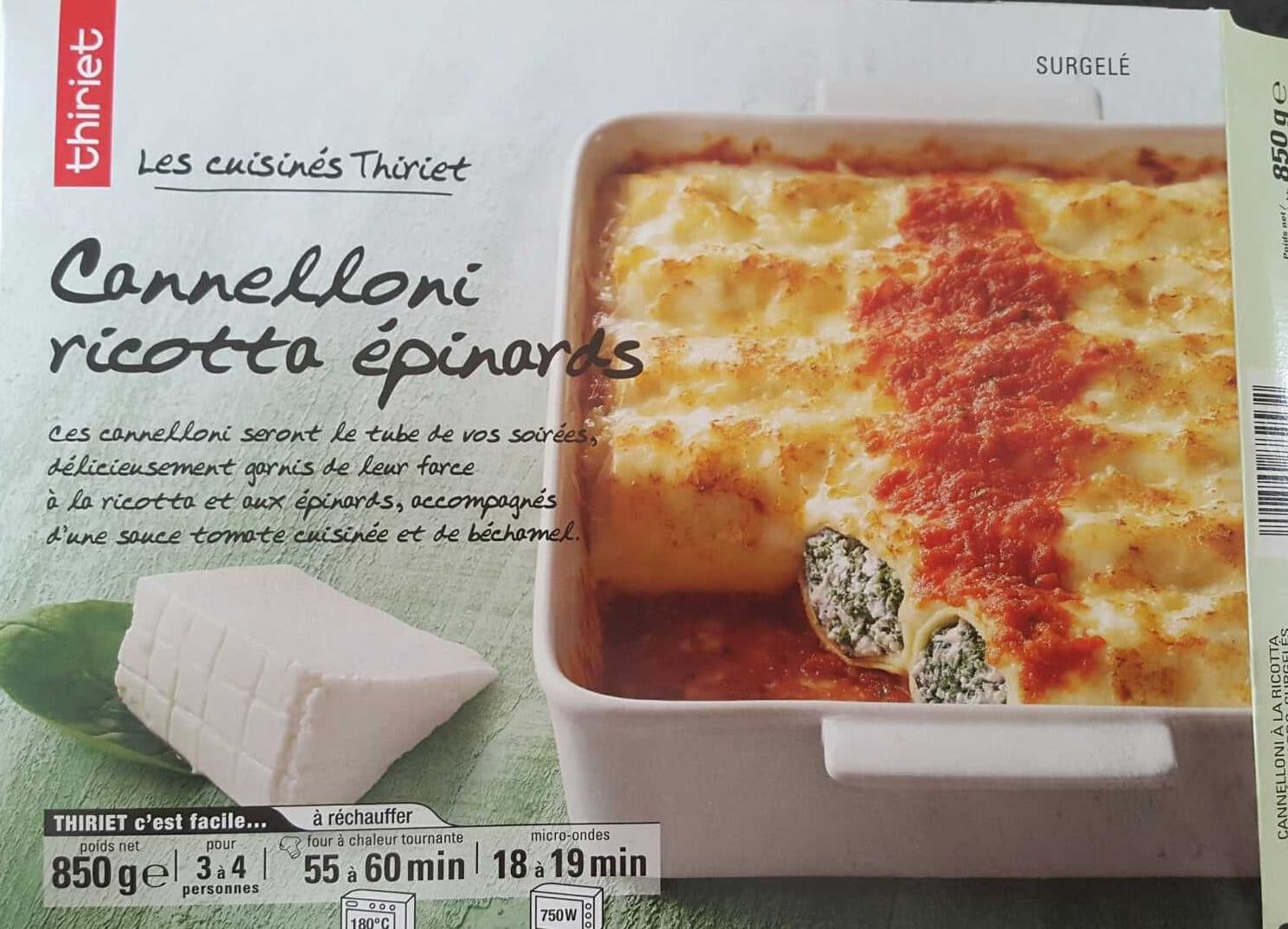 Thiriet Cannelloni ricotta épinards packshot