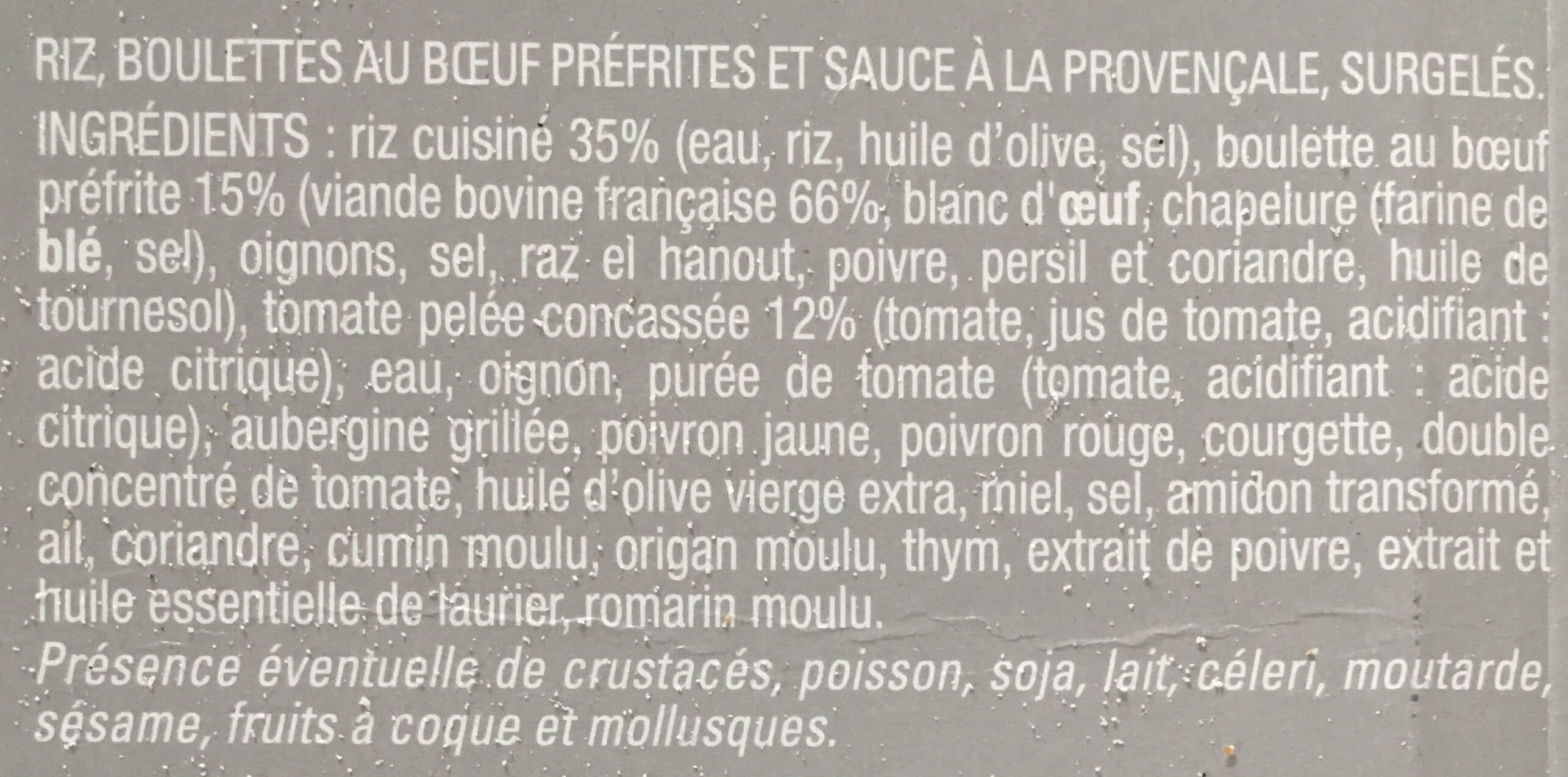 Thiriet Boulettes Au Boeuf Sauce Provencale Et Riz packshot