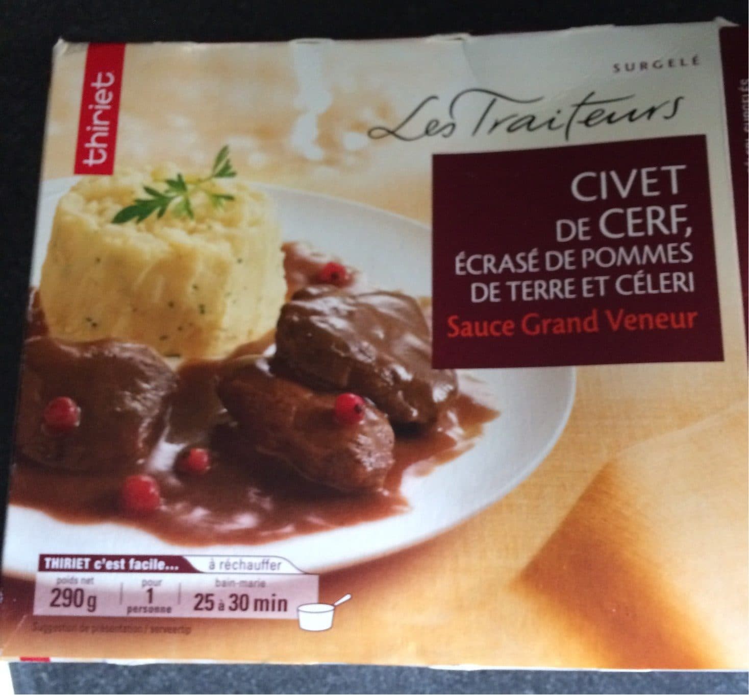 Thiriet Civet de cerf, écrasé de PdT et céleri, sauce Grand Veneur packshot