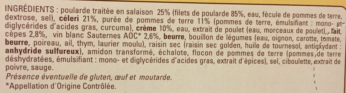 Thiriet Poularde écrasé de céleri pommes de terre cèpes packshot