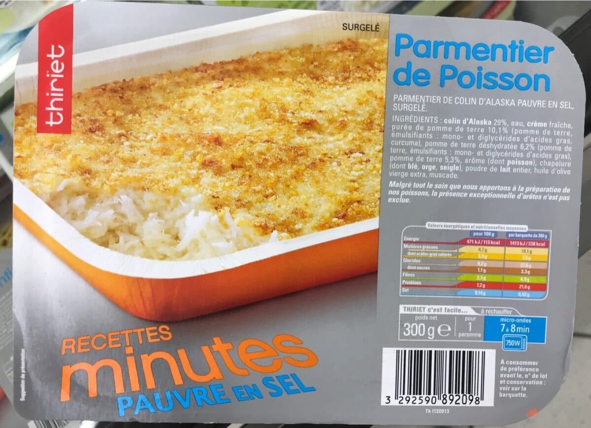 Thiriet Parmentier de poisson packshot