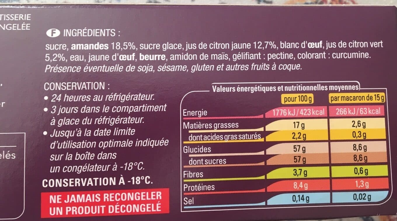 Thiriet 6 macarons au citron packshot
