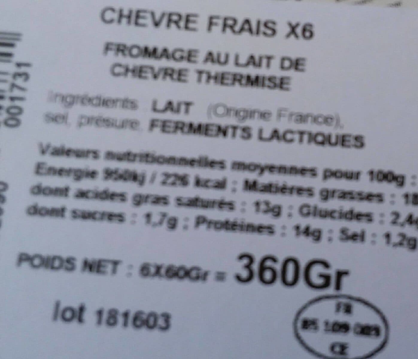 Open Food Facts Chèvre frais packshot