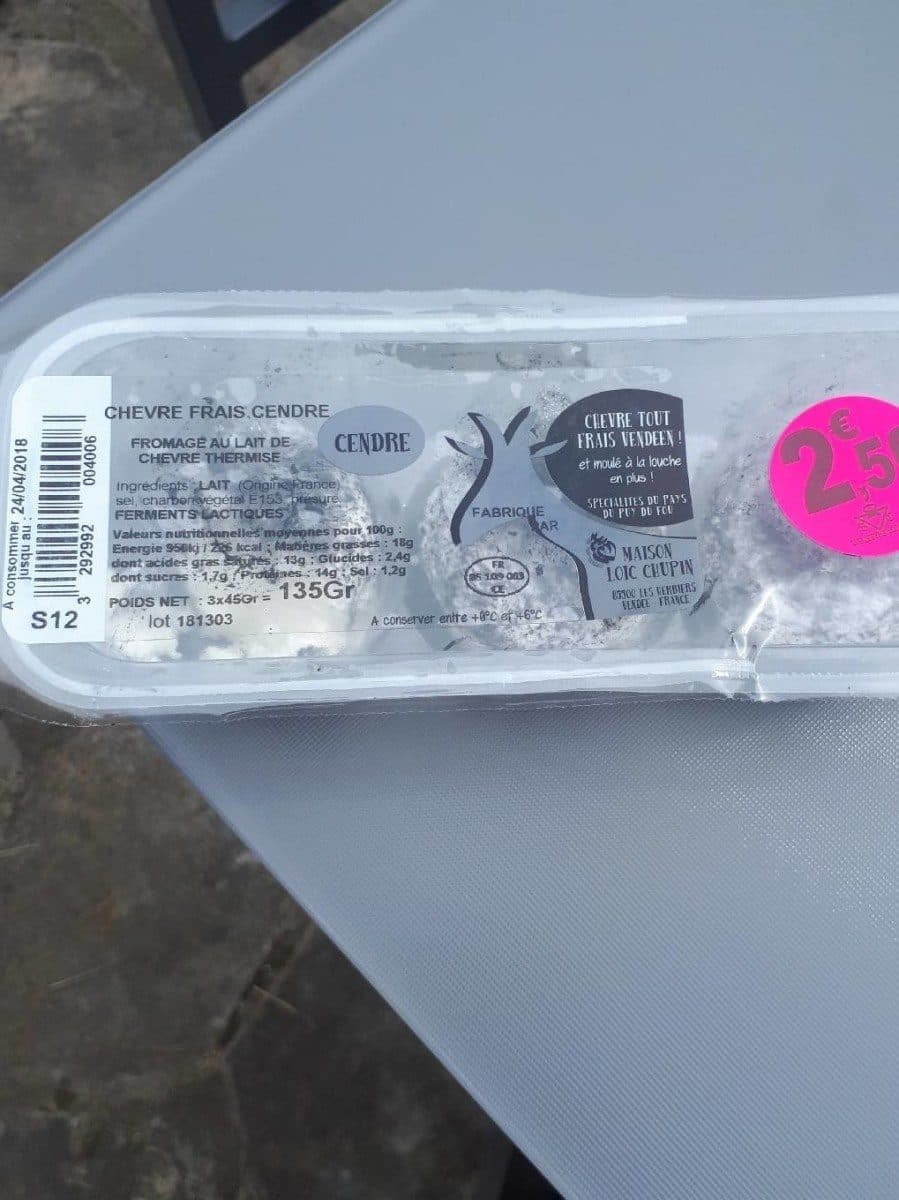 Open Food Facts Chèvre frais cendré packshot