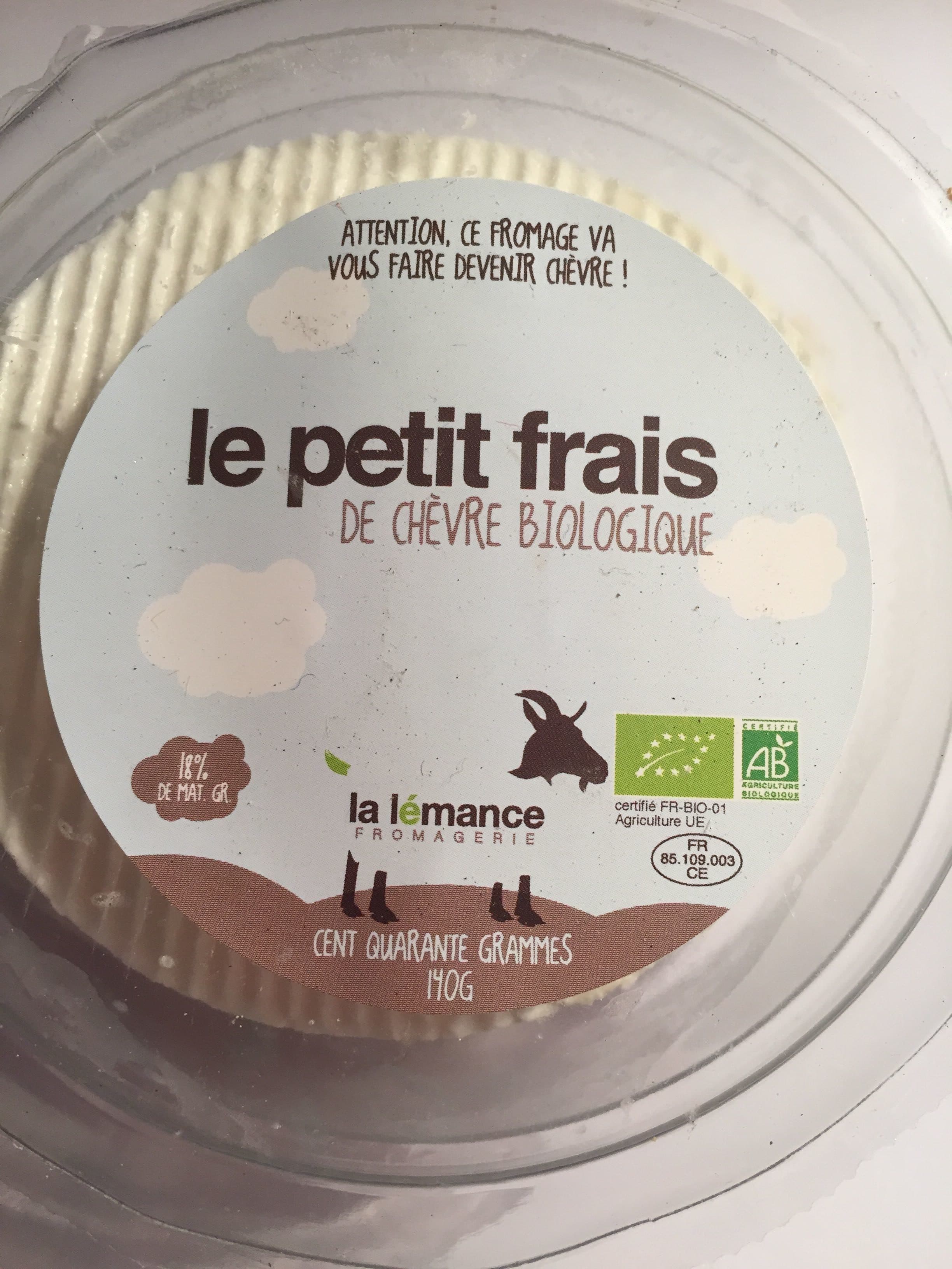 Fromagerie La Lémance Le petit frais de chèvre bio packshot
