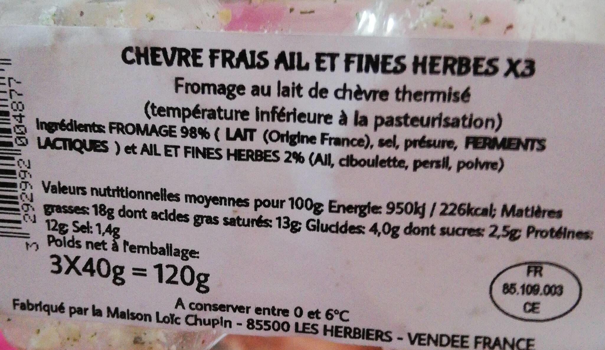 Maison loic Chupin Fromage de chèvre frais Ail & Fines herbes packshot