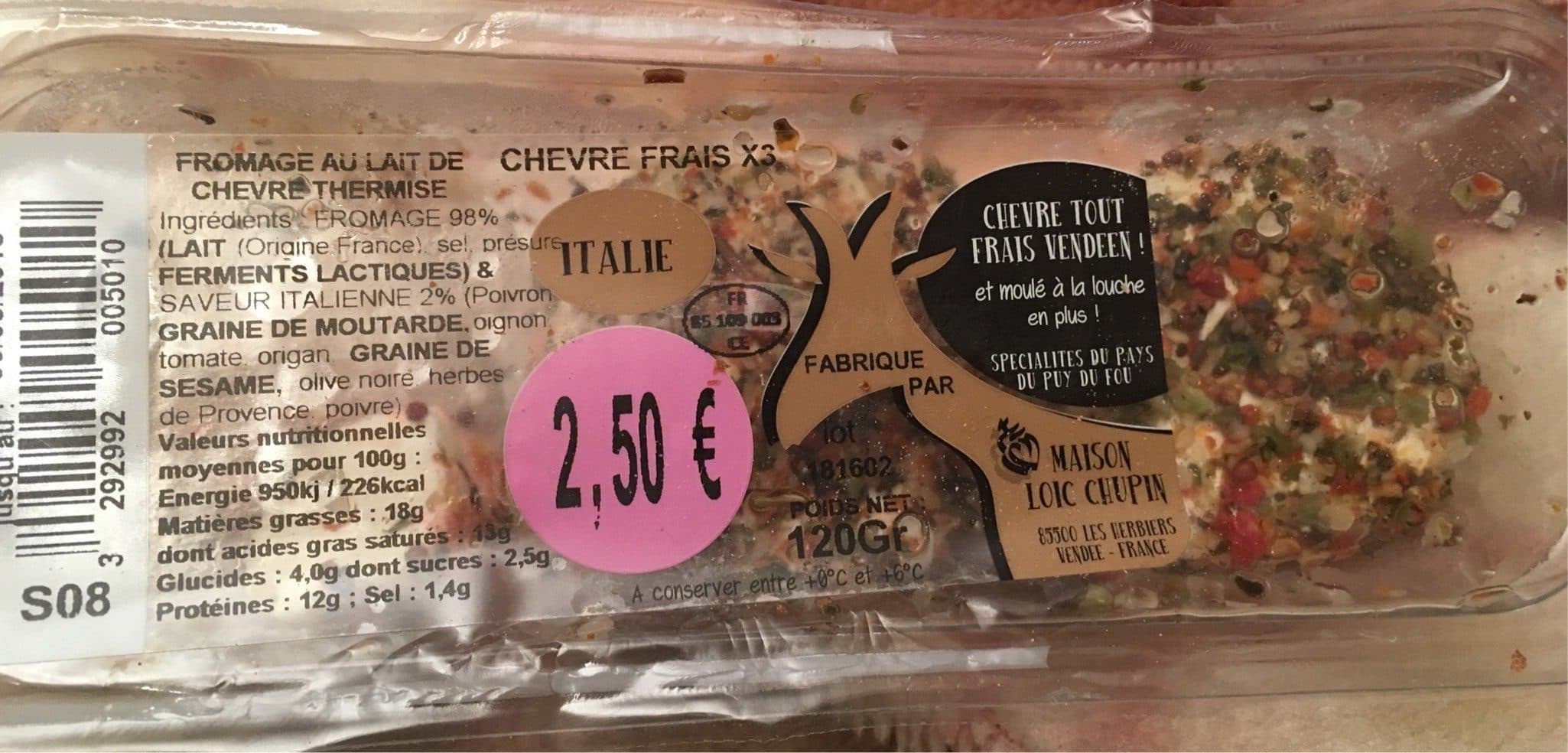 Maison LOÏC CHUPIN Chevre frais X3 packshot
