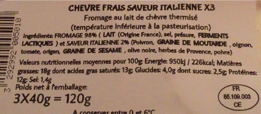 Maison LOÏC CHUPIN Chevre frais X3 packshot