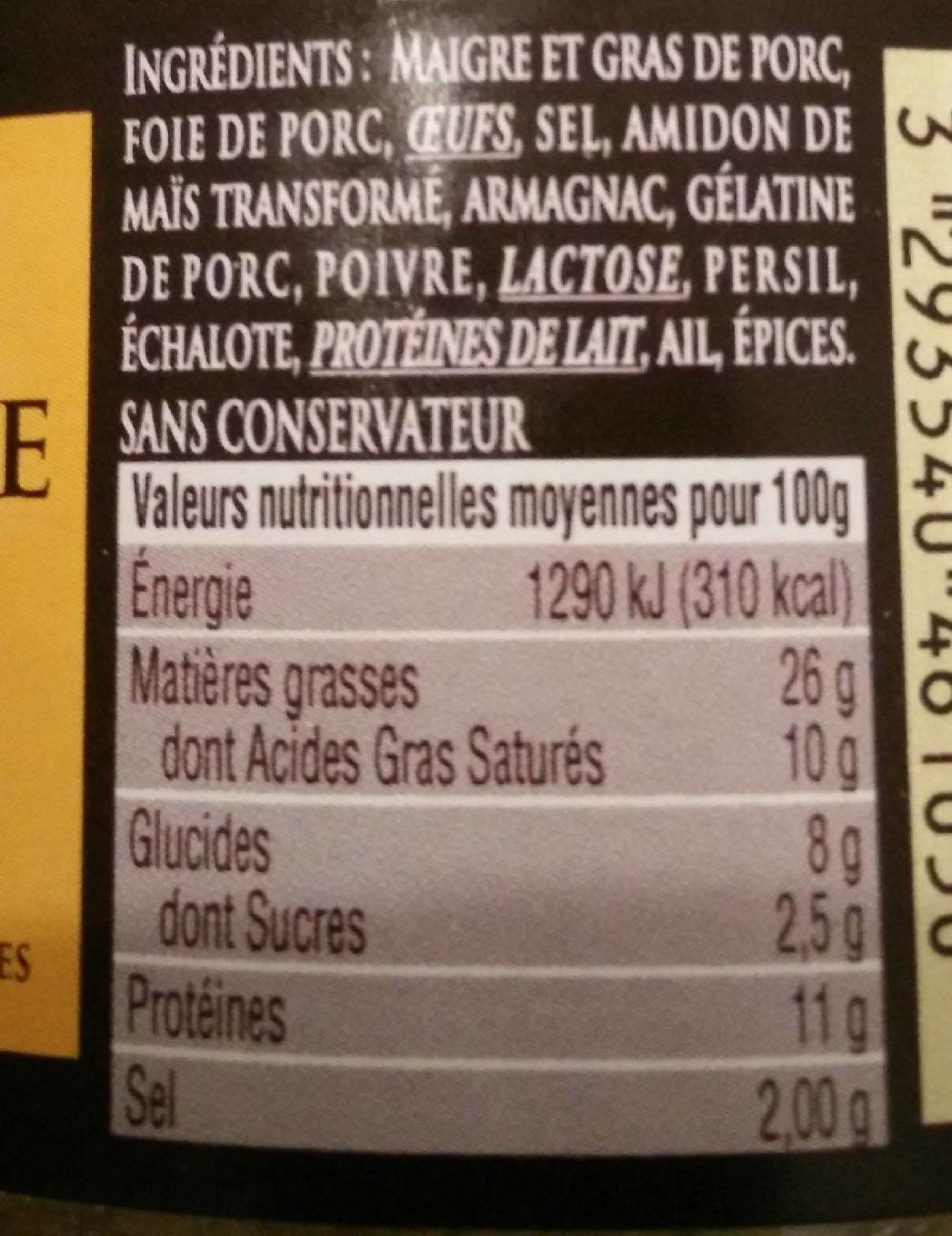 R.junca Pâté de campagne recette Landaise packshot