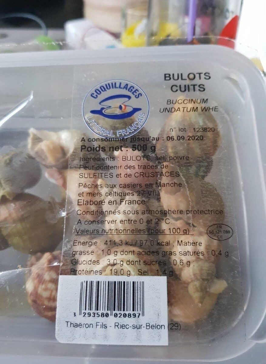 Coquillages Littoral Francais Bulots cuits packshot