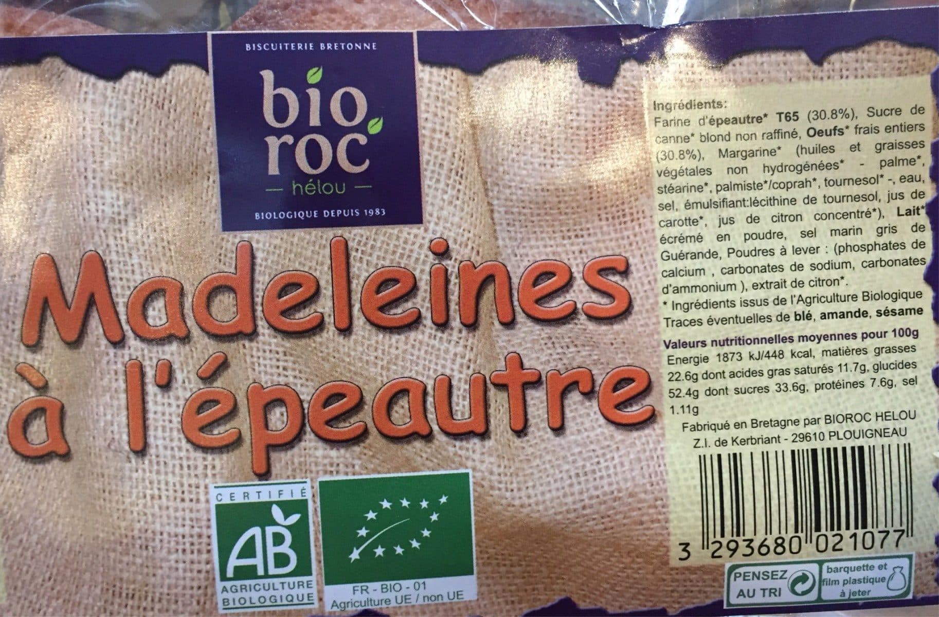 Biorochelou 170G Madeleine Epeautre Bretonne packshot